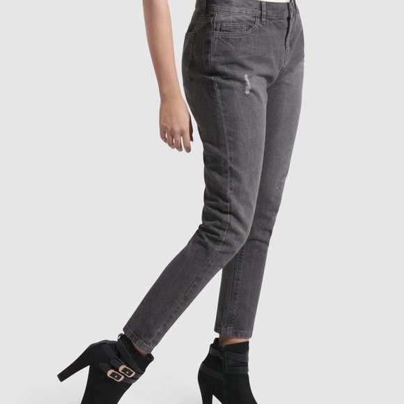 OLGYN Traditional Gray Denim Ankle Pant Slim Fit - Picture 3 of 5